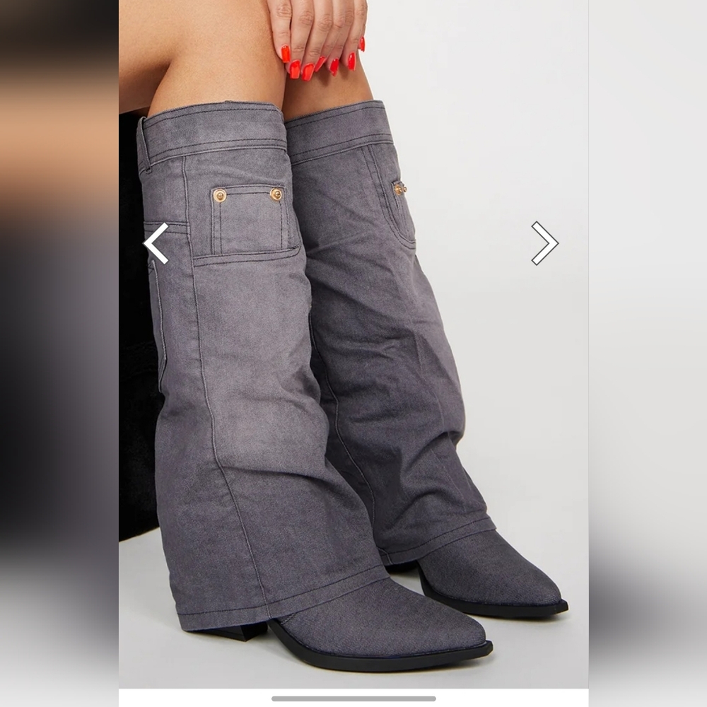 90's Baby: Trendy Denim Jean Boots